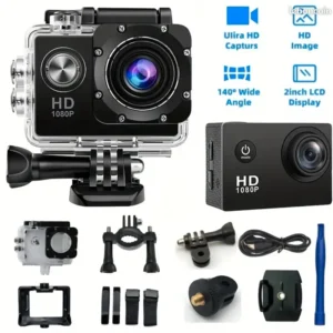 camera sportive full HD 1080p waterproof 30m avec outils professionnels