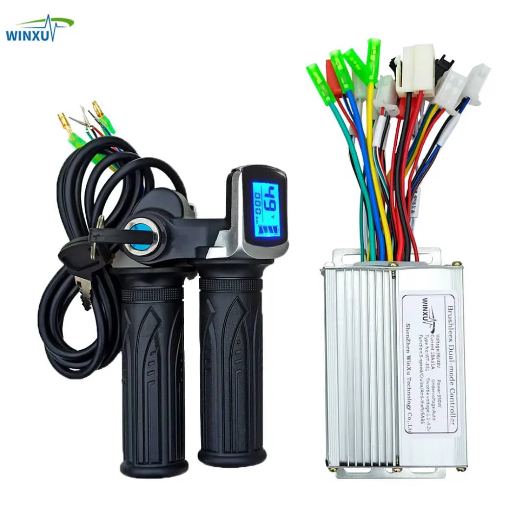 Contrôleur universel de moteur sans balais 36V 48V 350W 18A pour trottinette électrique, avec écran LCD et accélérateur, pour réparation de vélo électrique et moto